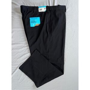 Savane Flat Front Stretch Fabric Washable Dress Pants, Slacks. Black, 40X30. NWT